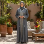 Cement Blue 2 Piece Abaya
