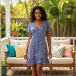 Cement Blue Print Dress