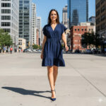 D6118451-P605  NAVY SHORT SLEEVE DRESS