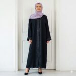 A8328 BLACK IRIDESCENT ABAYA