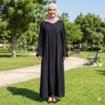 A8332 BLACK IRIDESCENT ABAYA