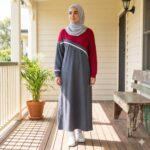 D08158 GRAY WINE SPORT ABAYA