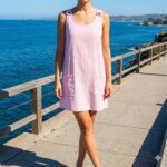 D24102103 PINK STRIPE STRAP DRESS