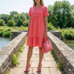 D241262 RED SHORT SLEEVE DRESS