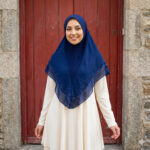 H478-6  NAVY TWO LAYER GLITTER INSTANT HIJAB