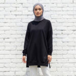 T30644S BLACK LONG SLEEVE KNITTED TOP