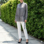 T32358FU GRAY LONG SLEEVE TOP