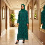 A100 GREEN PRINT ABAYA