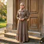CH1705 KHAKI TWEEN BUTTON MAXI DRESS