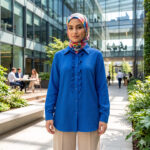 T10931 BLUE LONG SLEEVE TOP