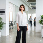 T600813456567 WHITE NECK TIE TOP