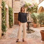 T644257732361 BLACK POLKA DOT BUTTON DOWN TOP